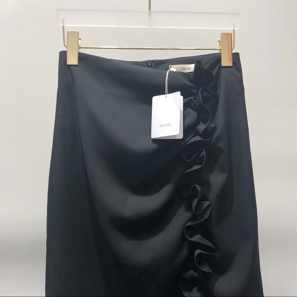 NWT OLD CELINE black wool skirt FR 38 - Picture 3 of 8